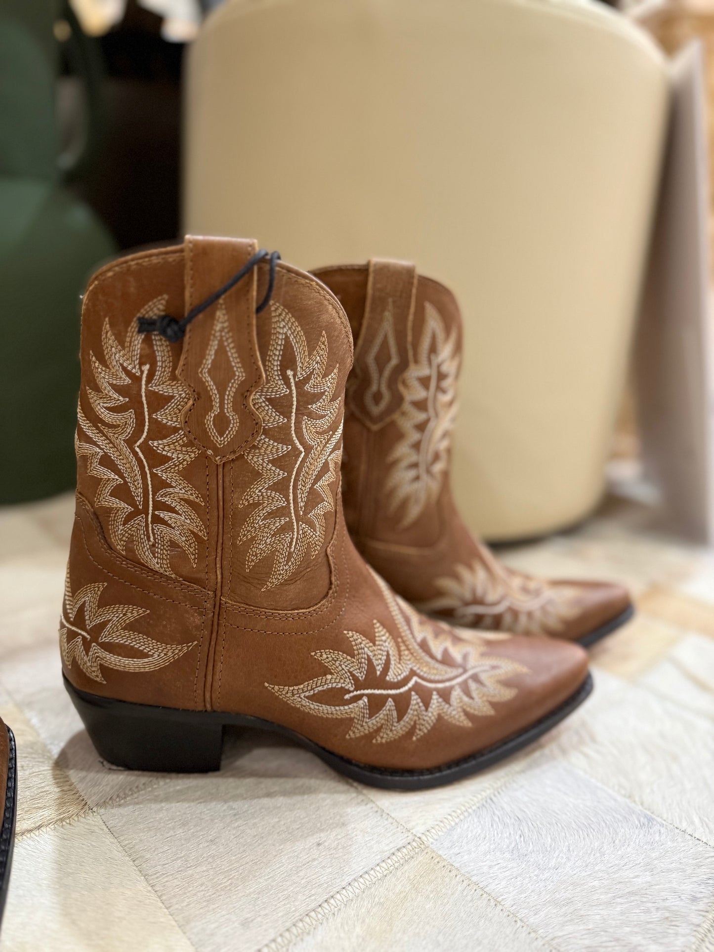 'Goldie' Western Leather Boots