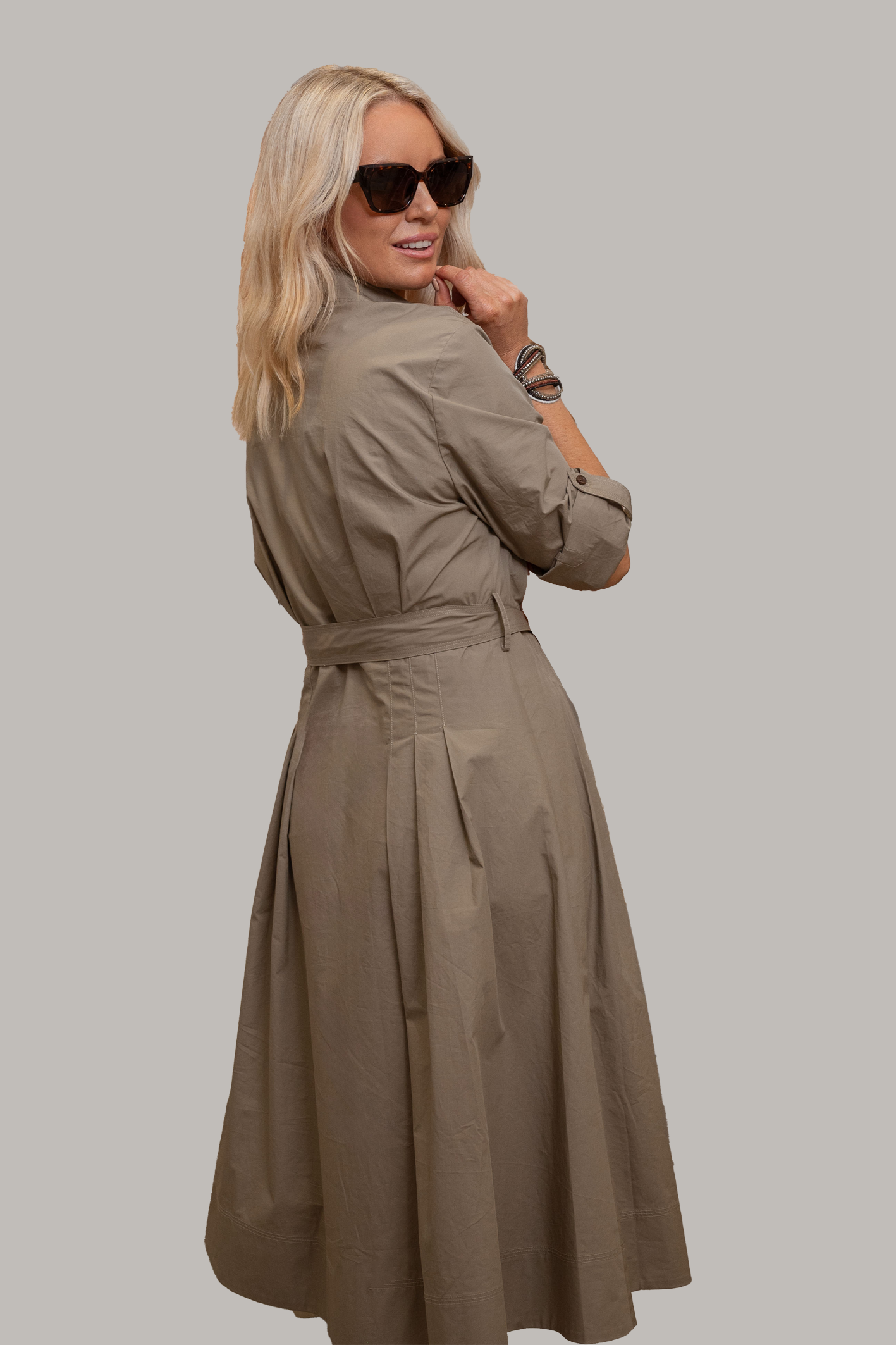 'Cali' Military Cotton Coat Dress