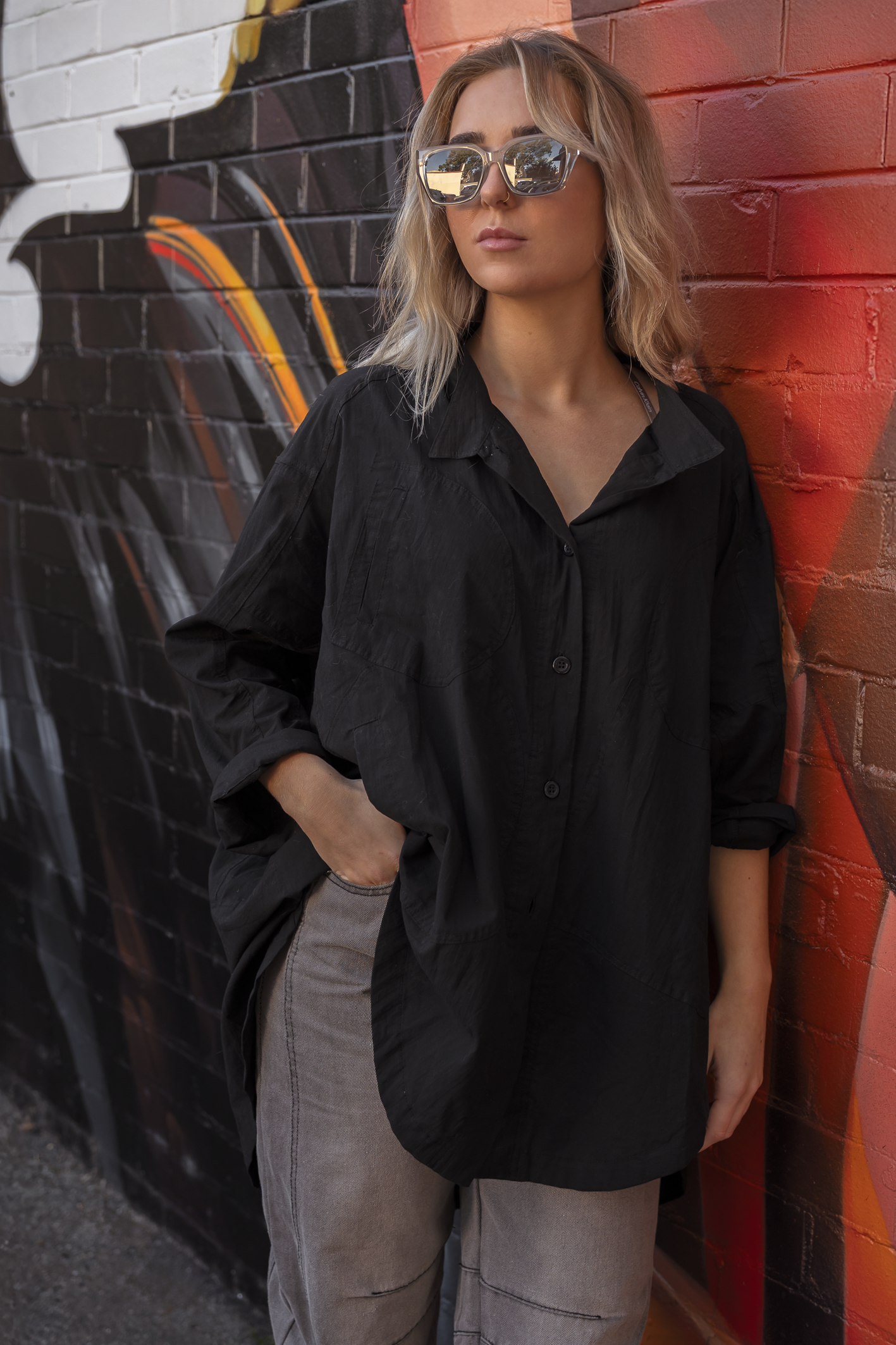 'Charli' Boyfriend Cotton Shirt - White