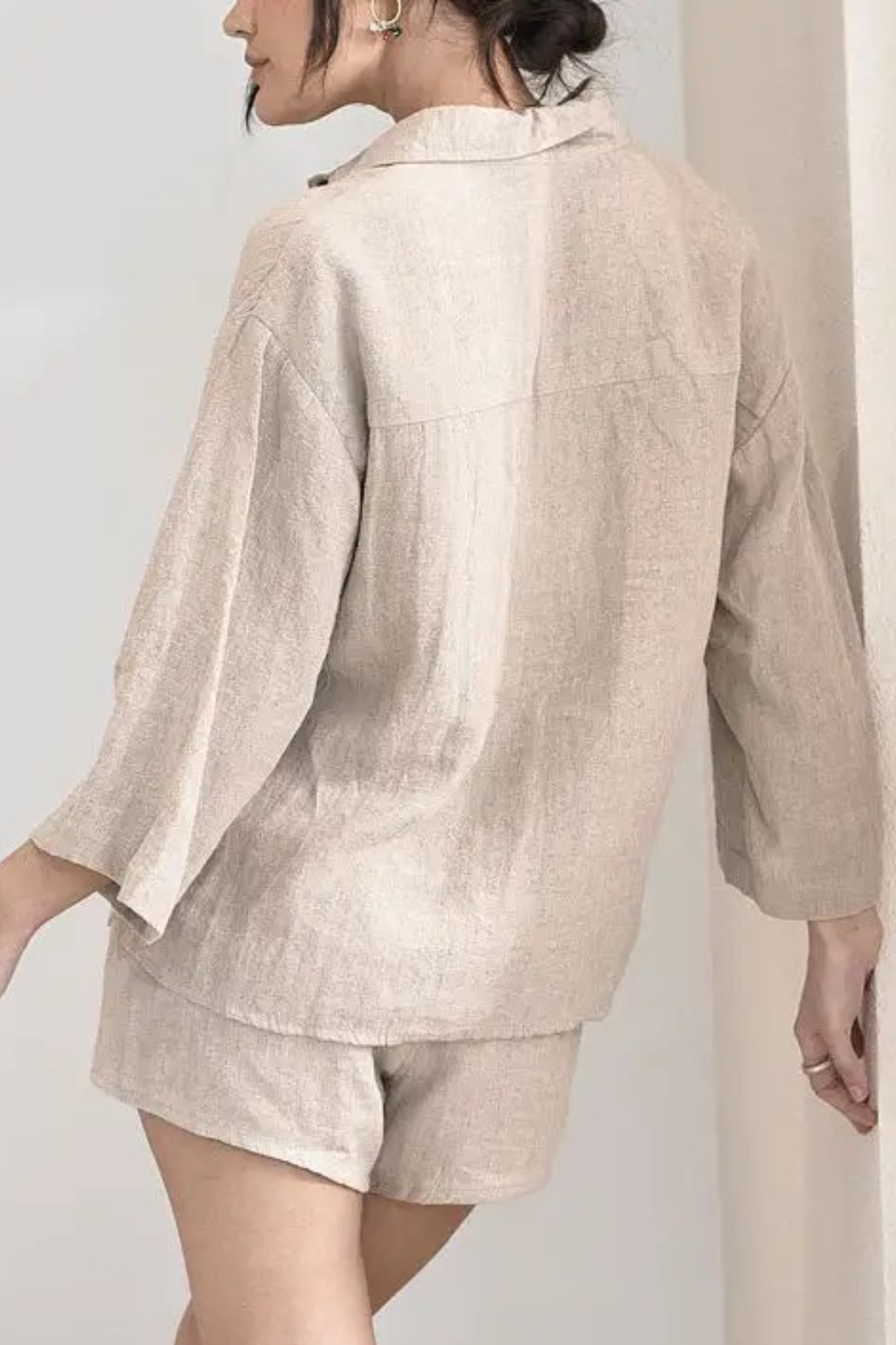 'Eadie' Linen Shirt - Natural