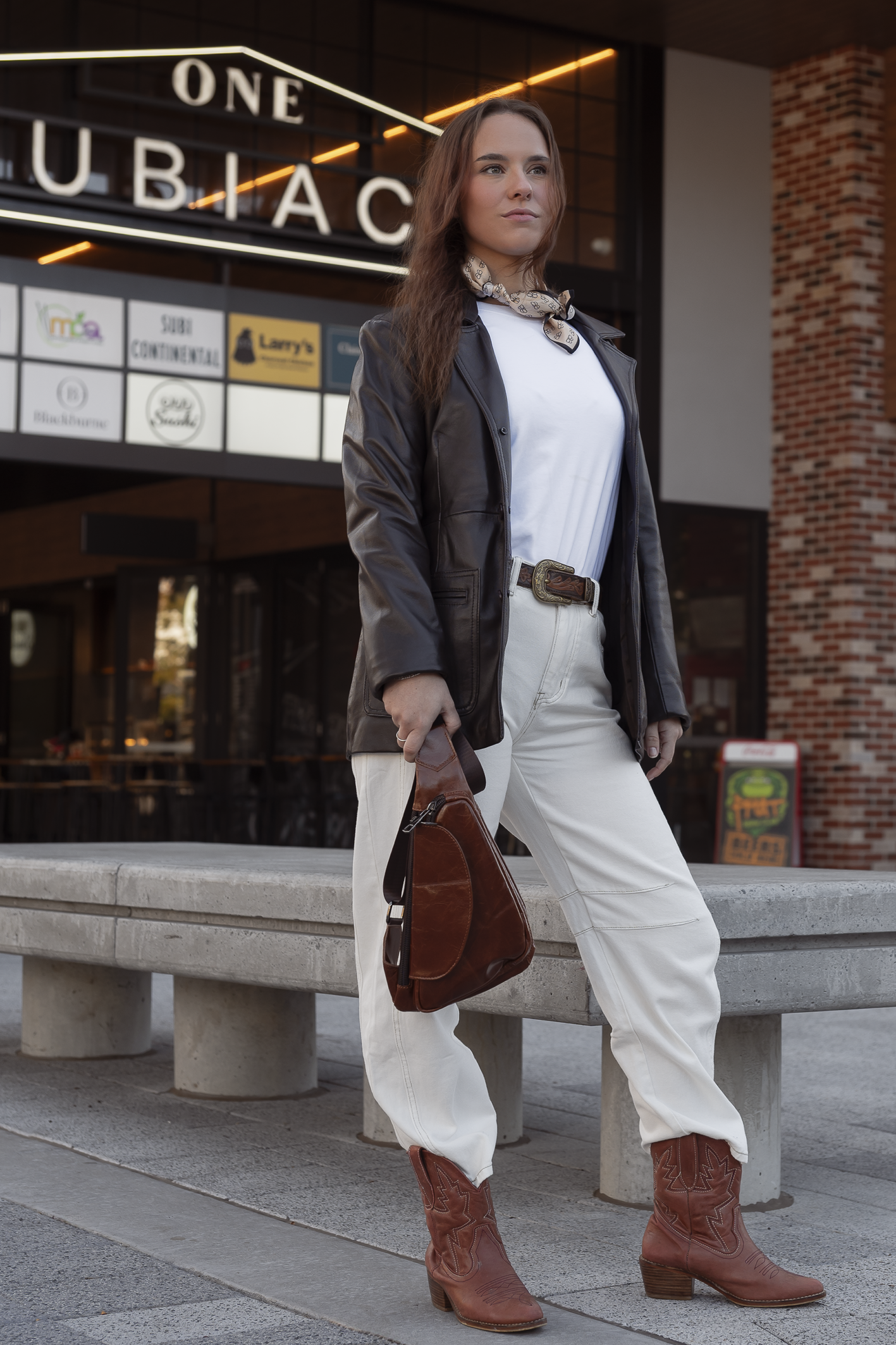 'Farrah' Leather Blazer - Dark Chocolate