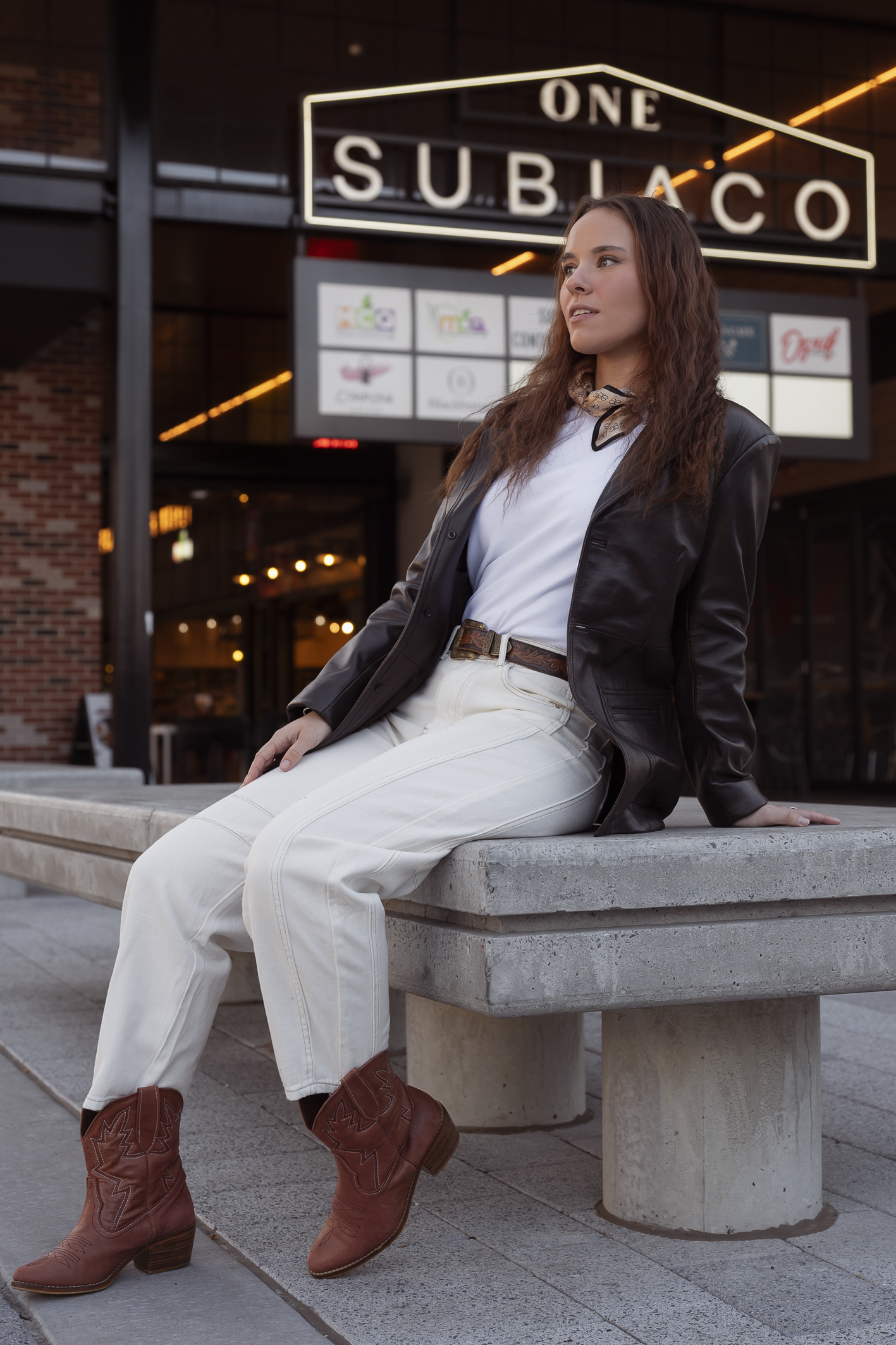 'Farrah' Leather Blazer - Dark Chocolate