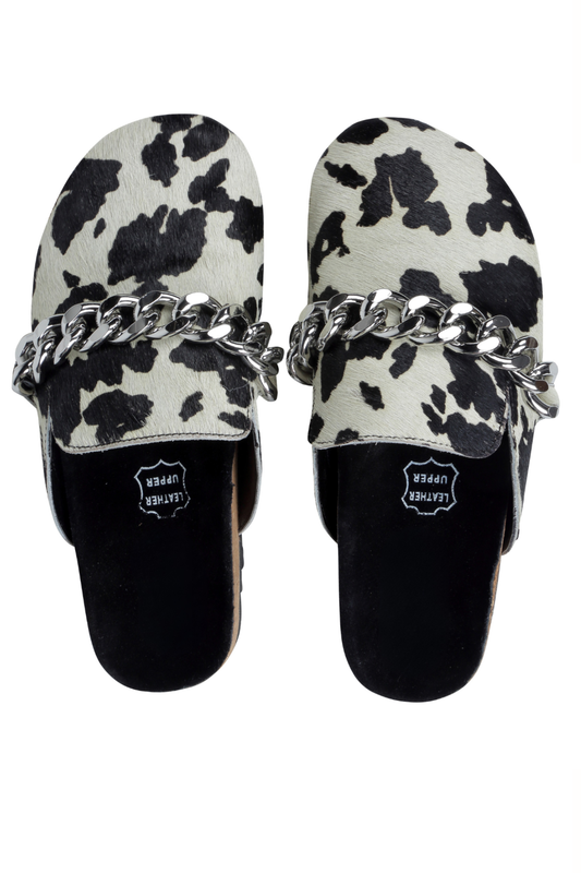 'Moo Moos' Leather Slide