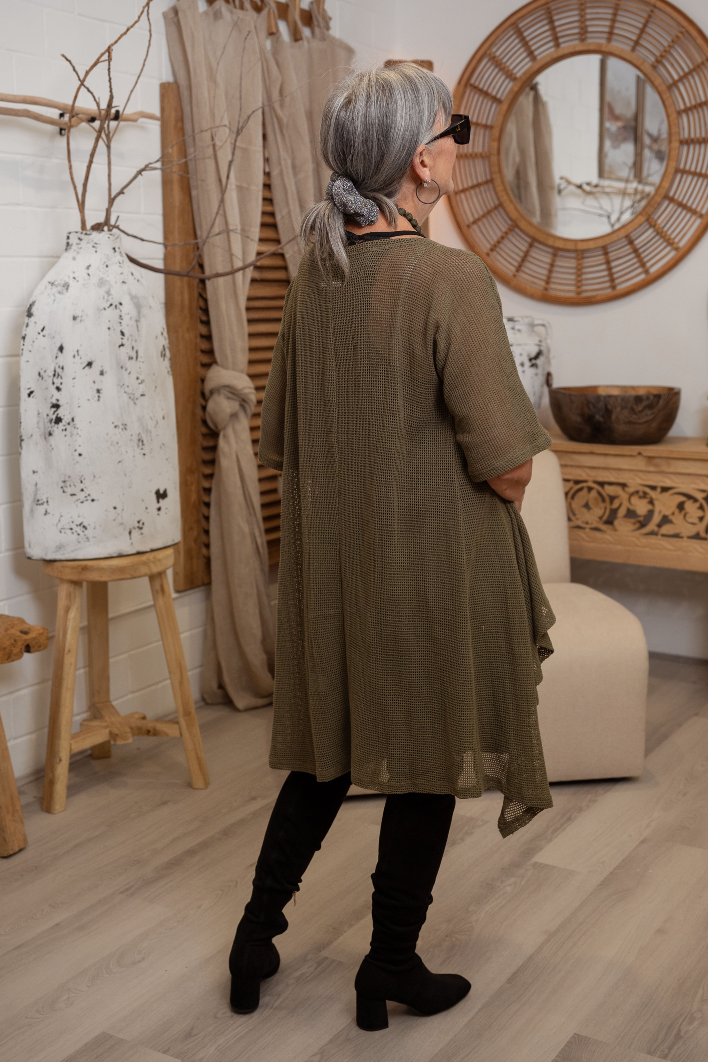 'Riley' Cotton Mesh Kimono