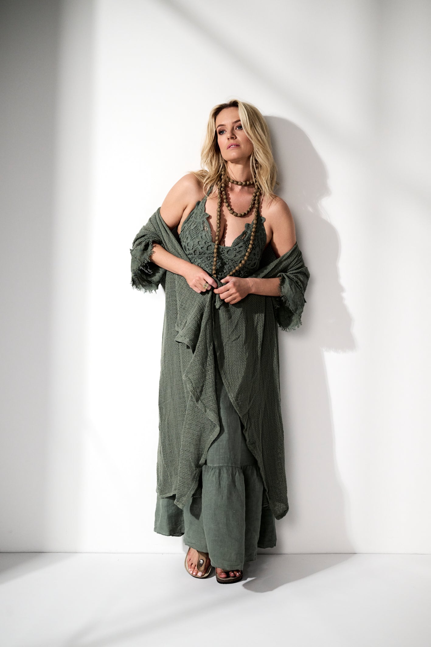 'Asha' Linen Dress - Khaki