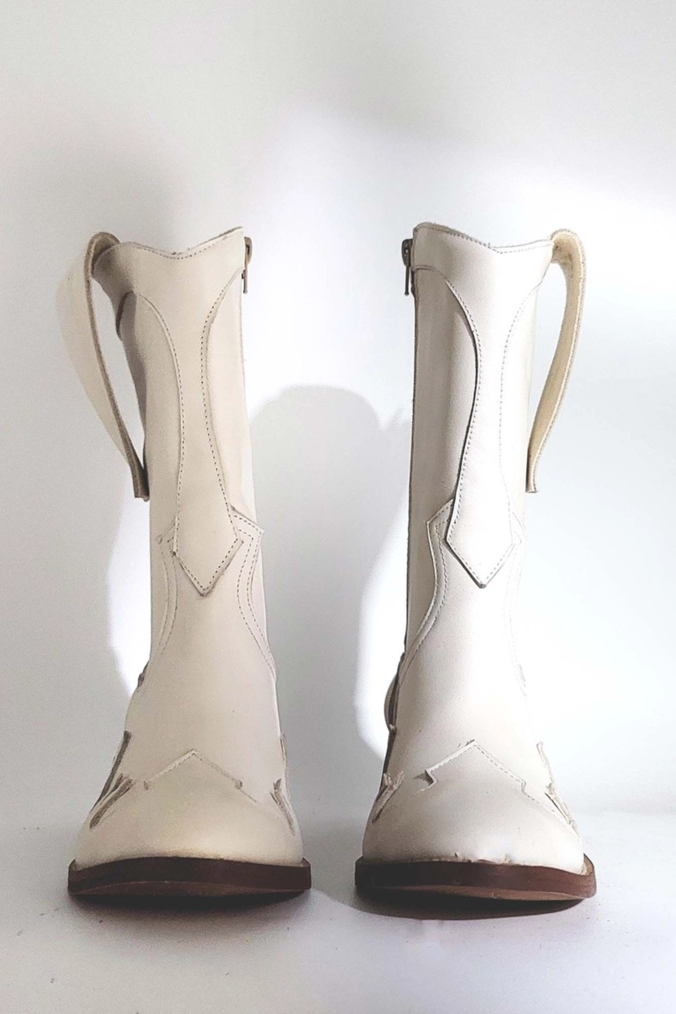 'Sorrento' Ladies Leather Boots - White