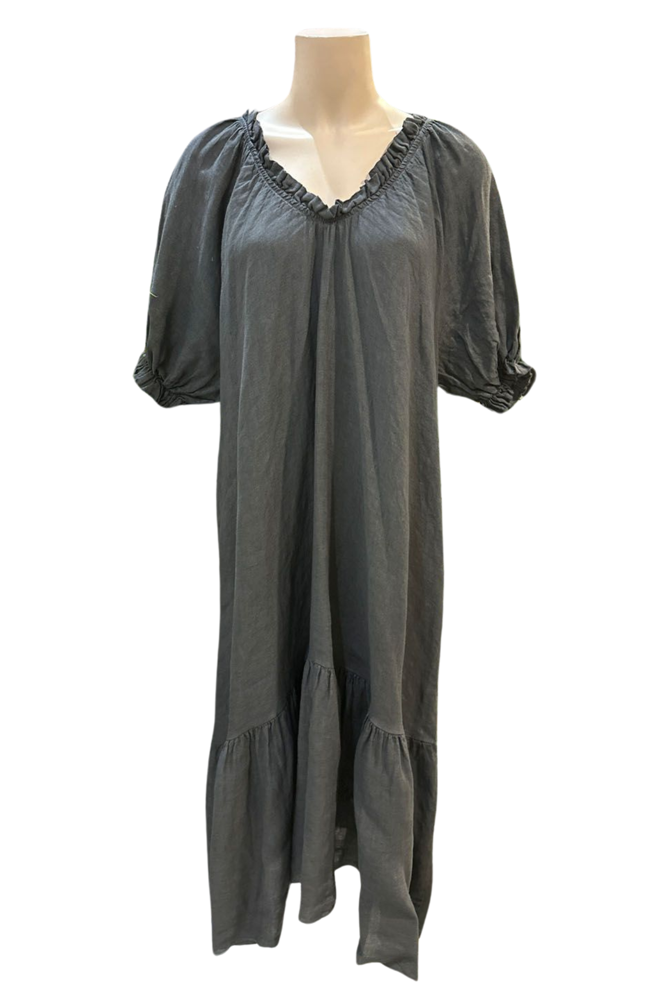 'Jenny' Linen Dress - Olive/Sand/Charcoal