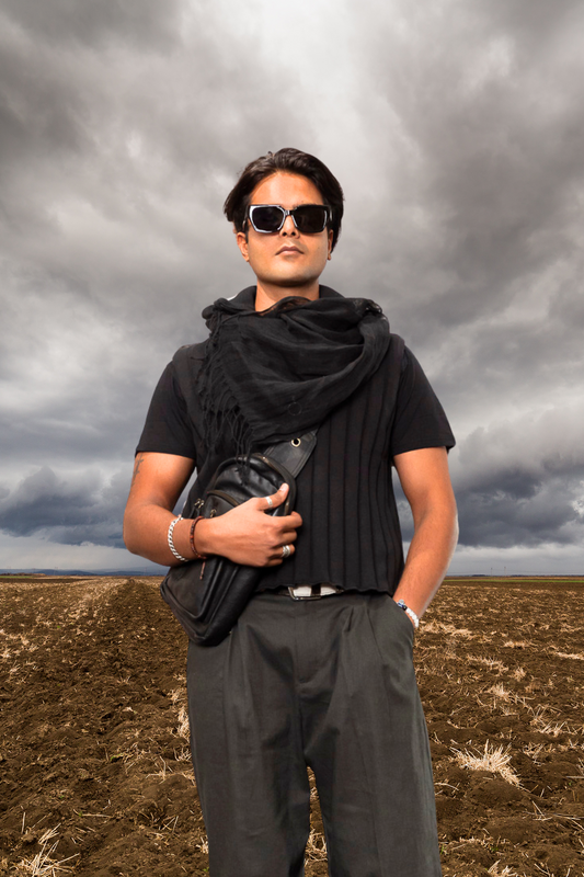 'TMB' Linen Scarves - Black