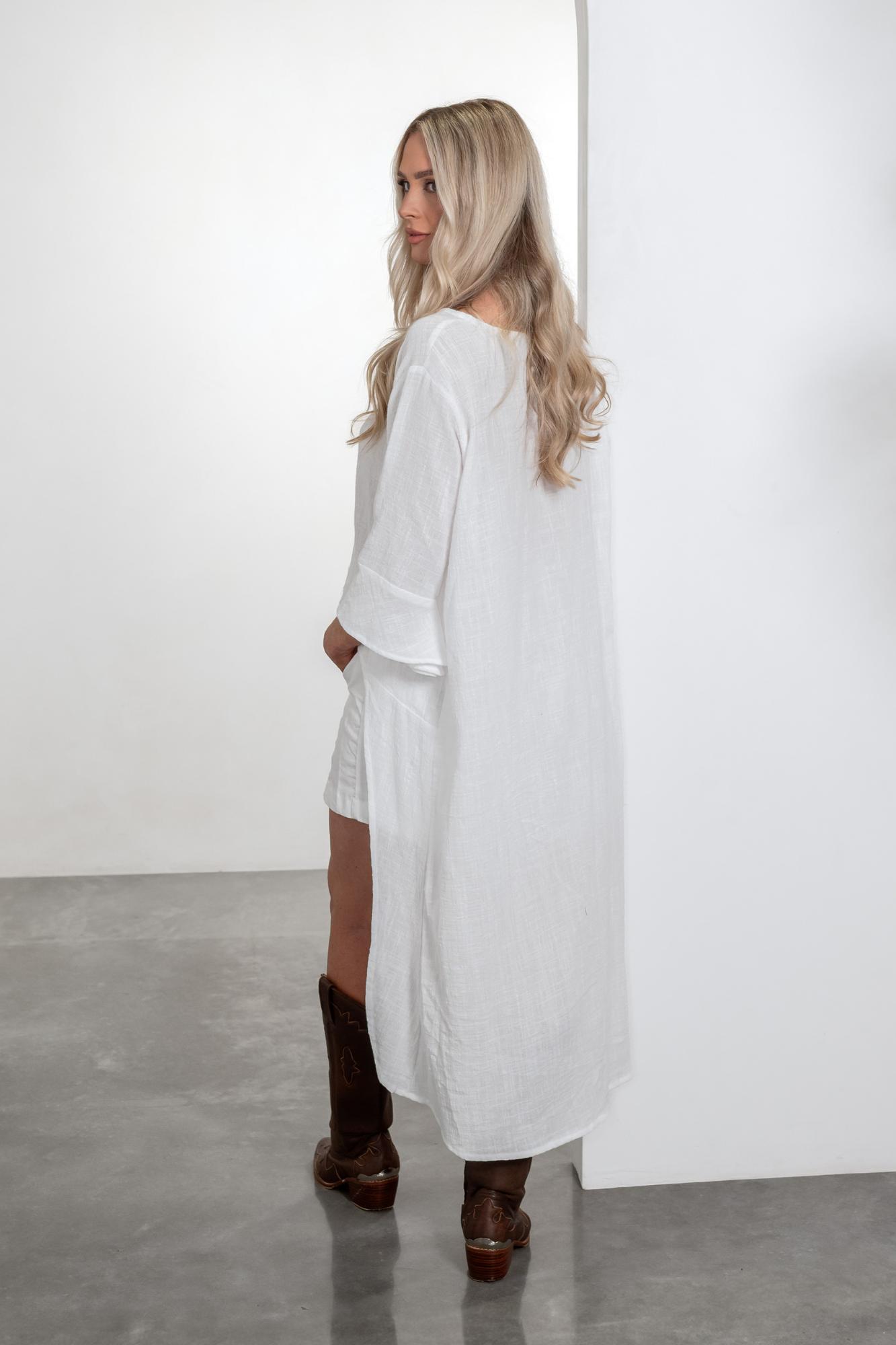 'Florence' Cotton Muslin Top - White
