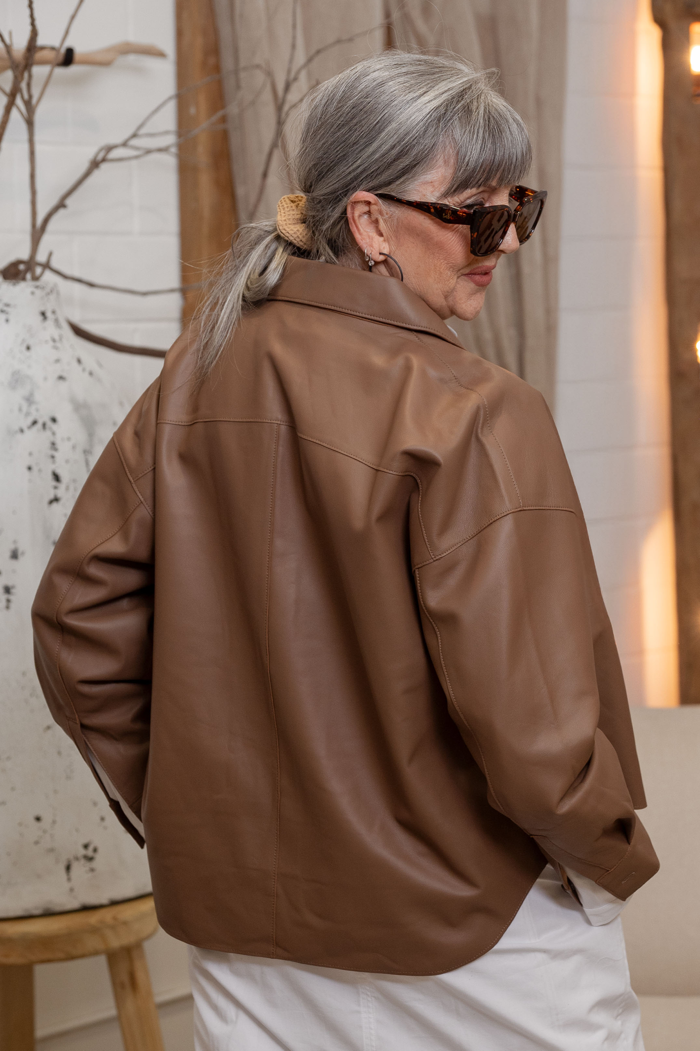 'Vin' Leather Jacket - Mocha