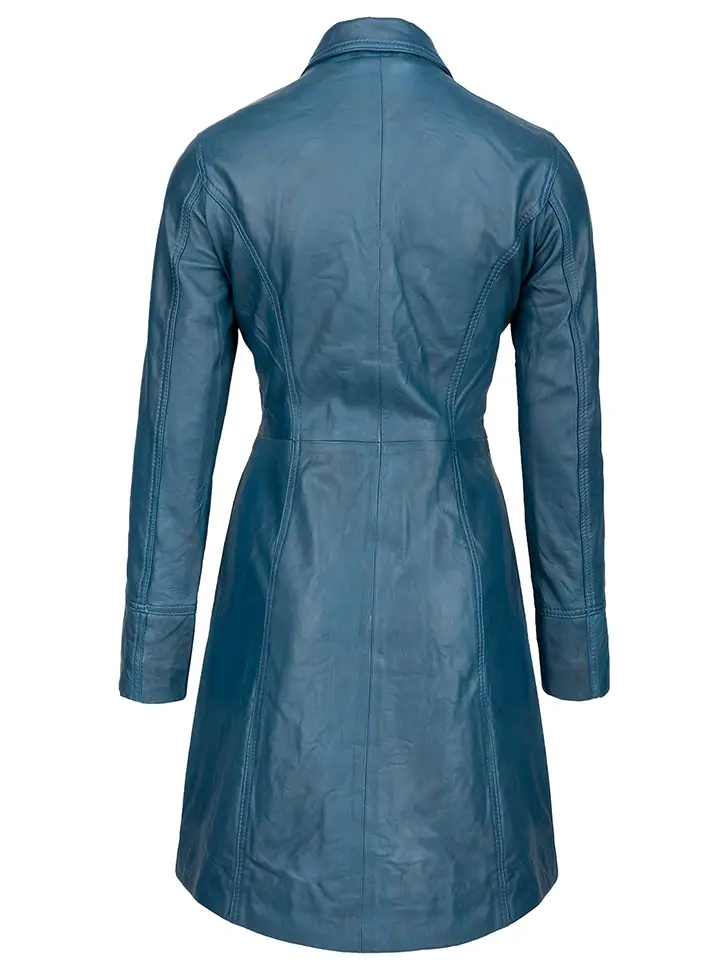 'Calypso' Ladies Trench Style Leather Jacket