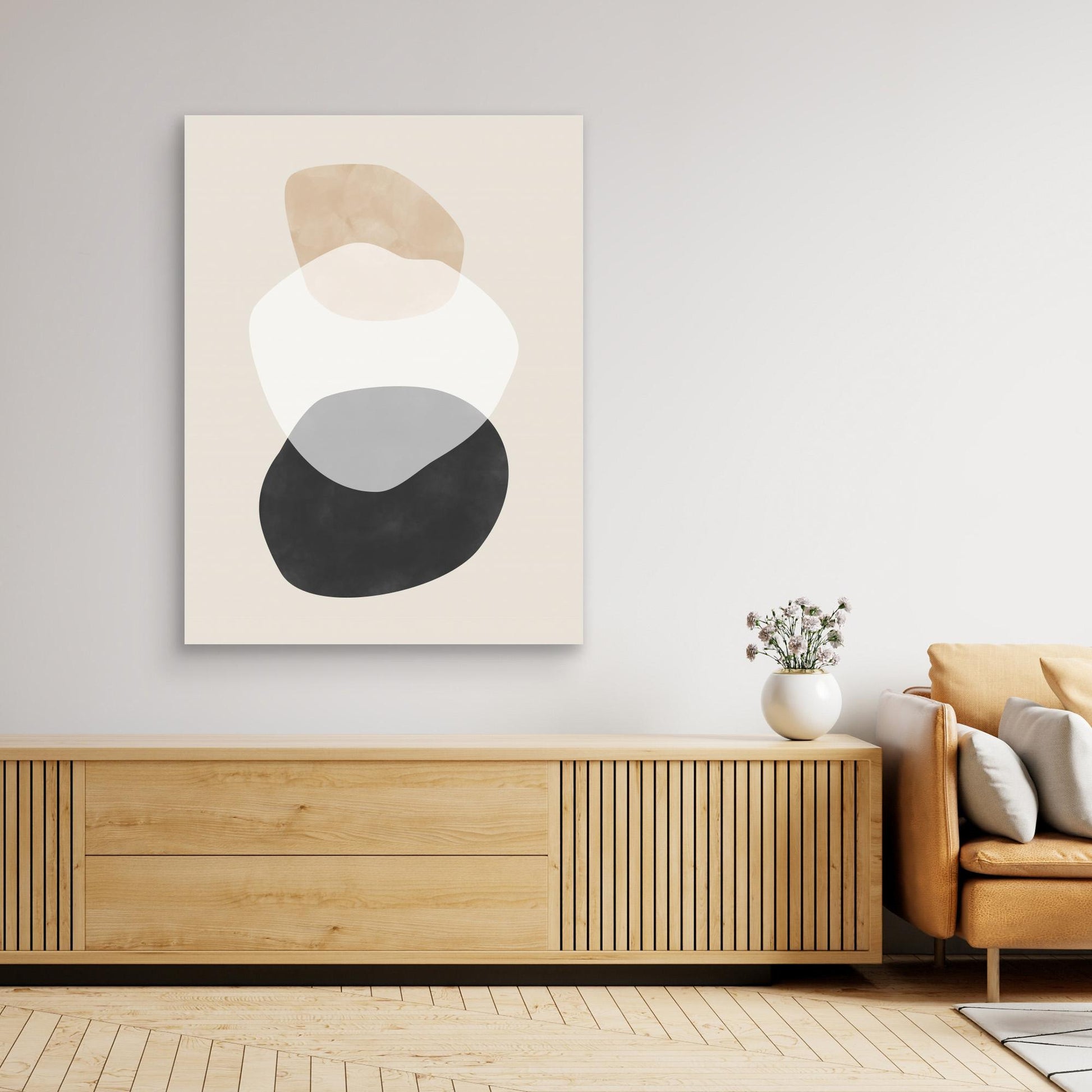 Beige Boho Shapes Artwork by Elena Ristova