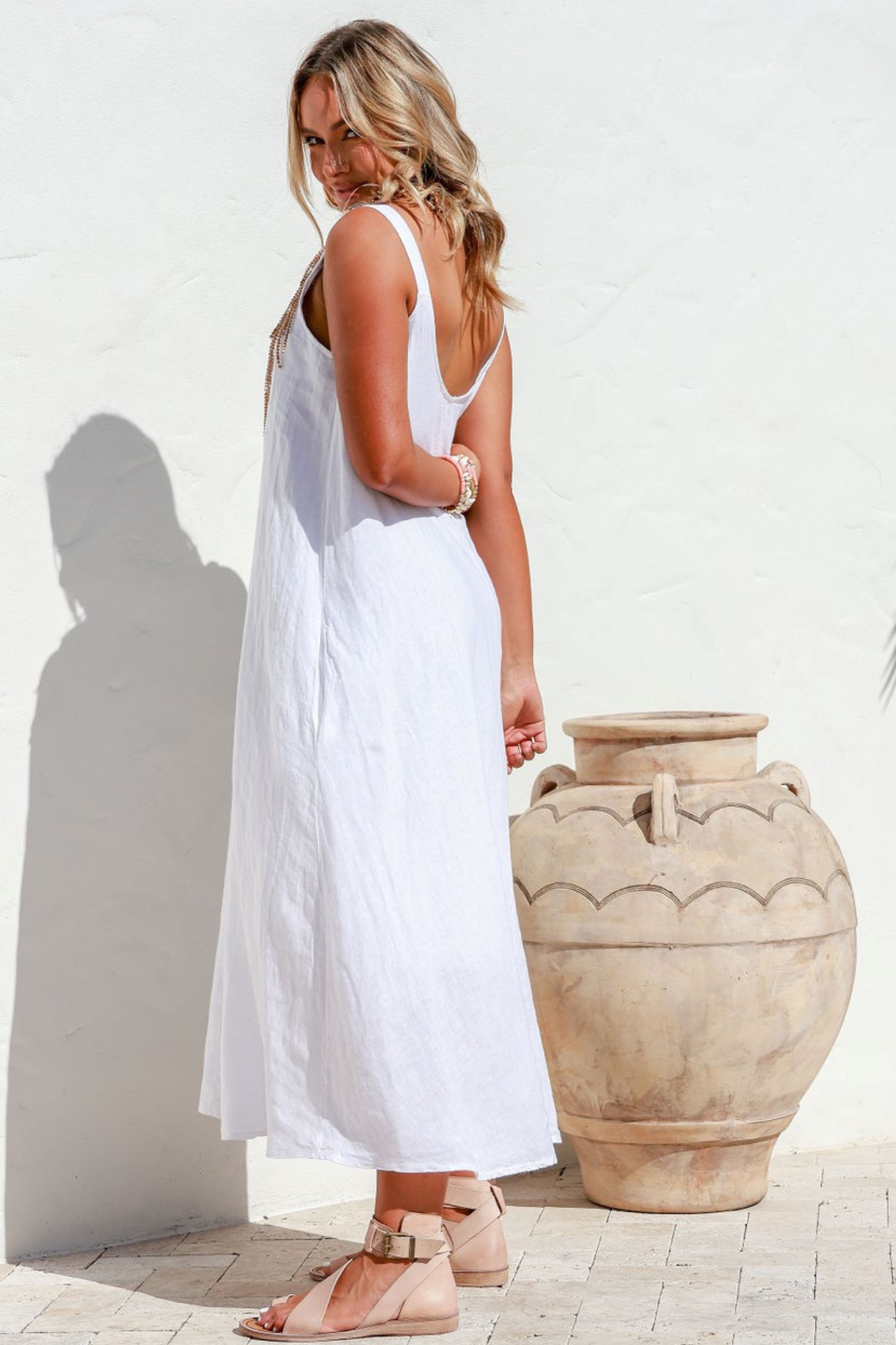 'Soul' Linen Dress - White
