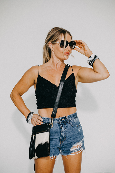 'Electra' Cowhide Cross Body Bag