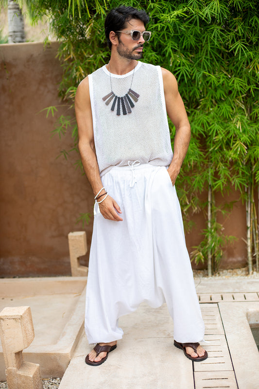 'Tere' Linen Harem Pant - Snow