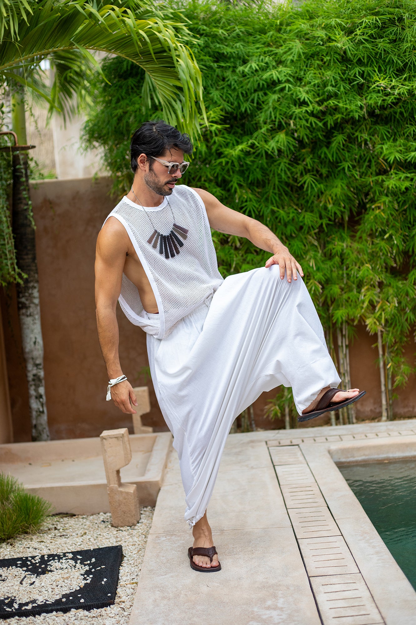 'Tere' Linen Harem Pant - Snow