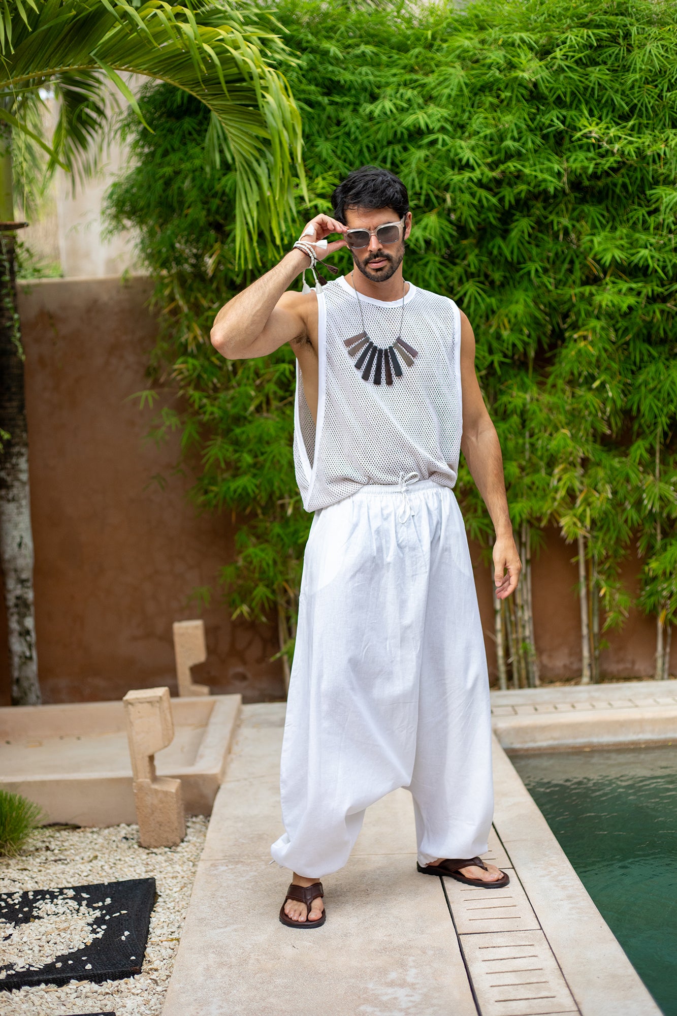 'Tere' Linen Harem Pant - Snow