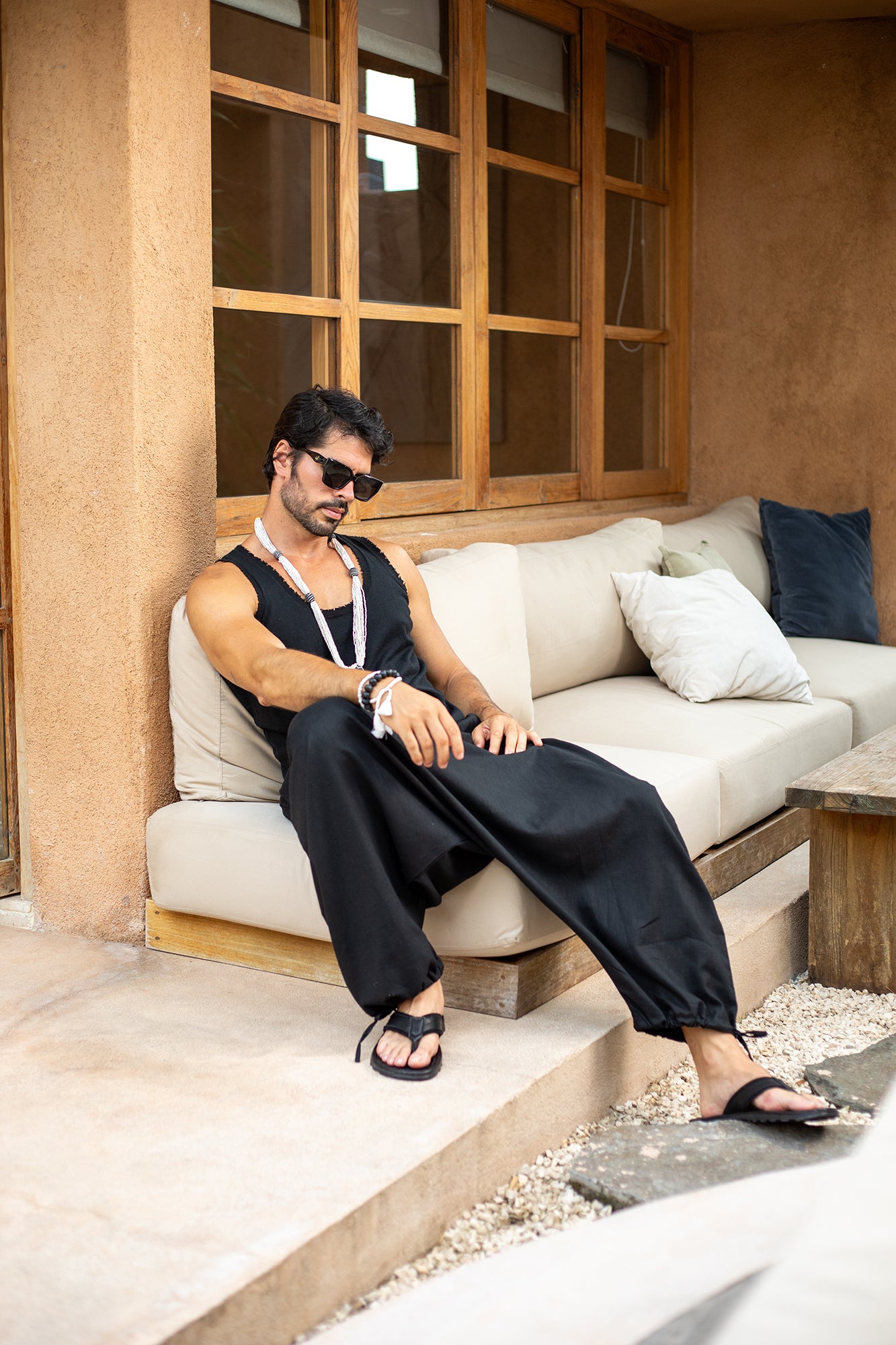 'Tere' - Linen / Cotton Harem Pant - Black