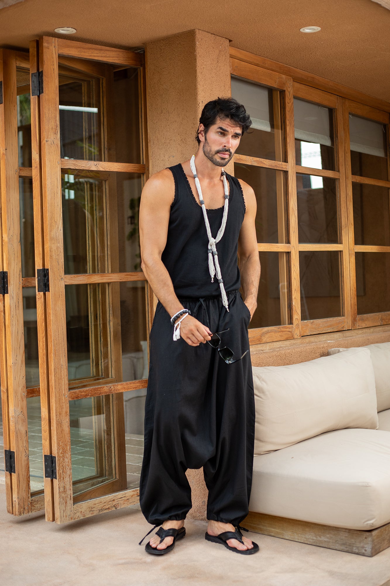 'Tere' - Linen / Cotton Harem Pant - Black