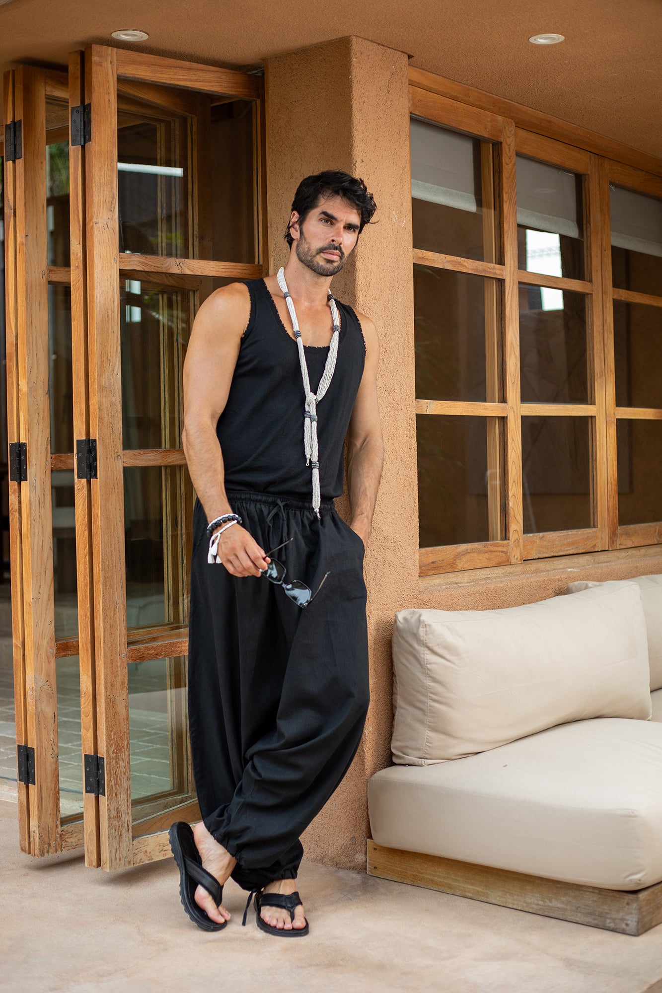 'Tere' - Linen / Cotton Harem Pant - Black