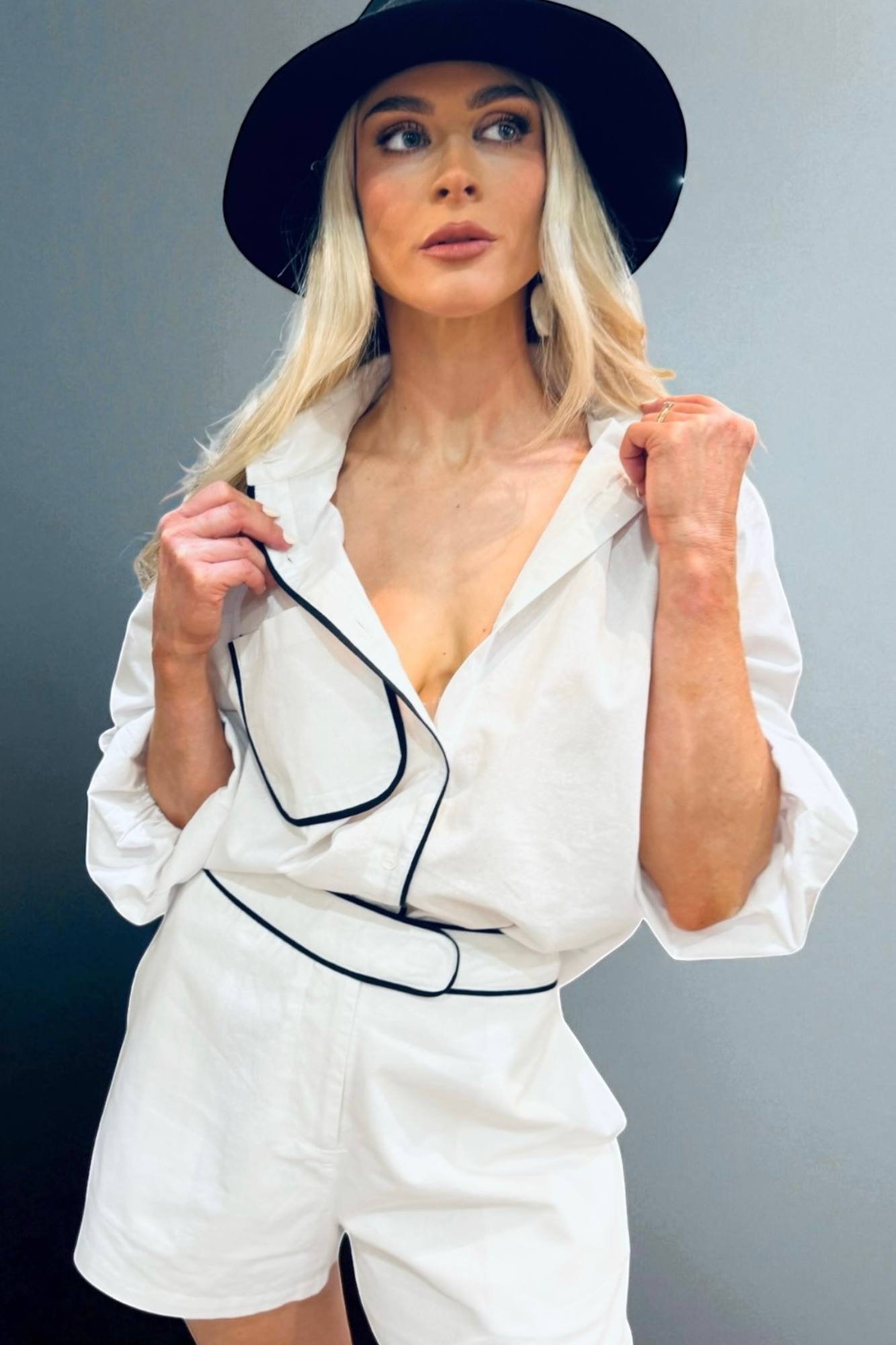 'Ashley Set' - Cotton Linen Shirt and Shorts Set