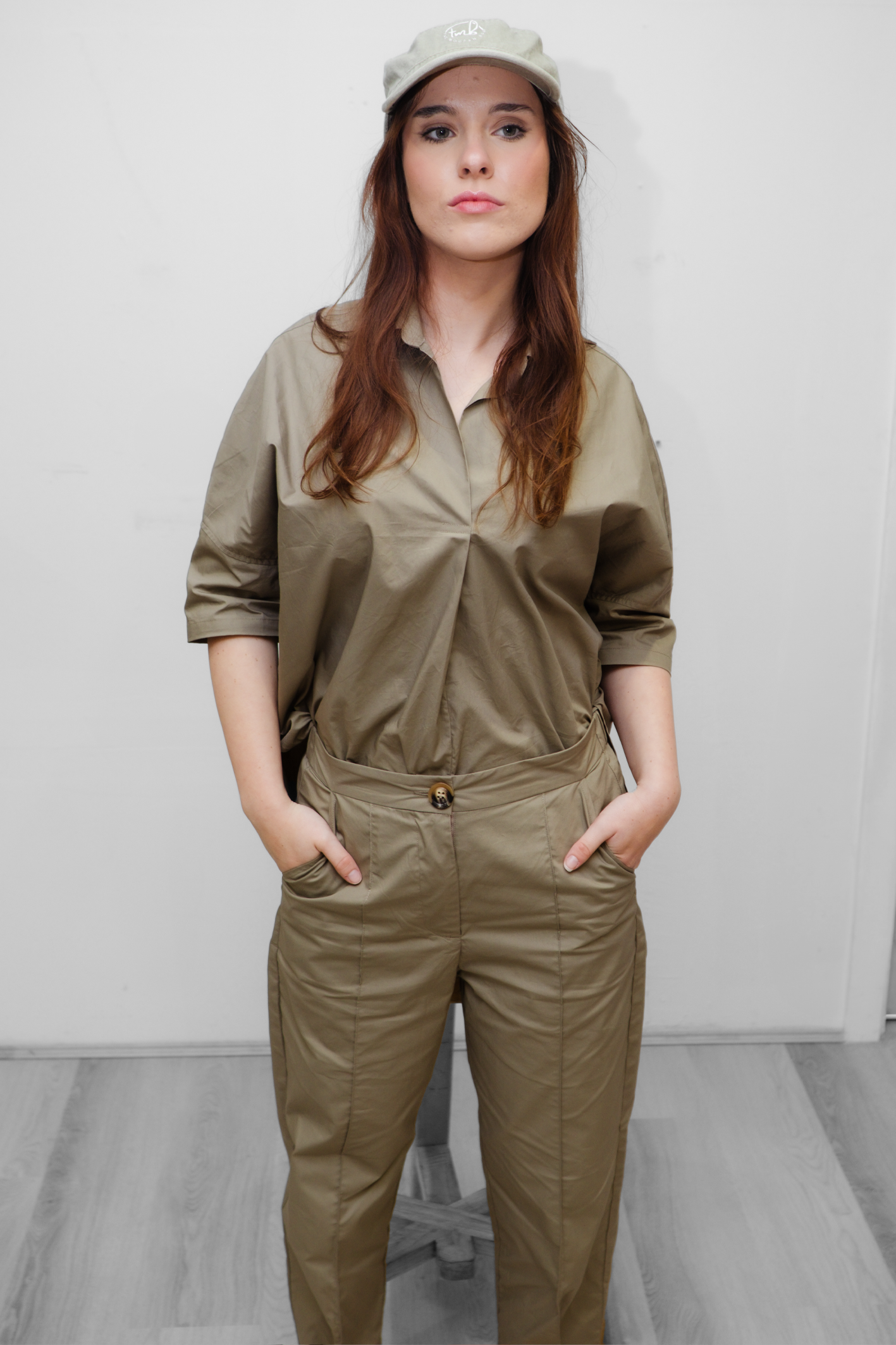 'Jemima' Cotton Pant - Military