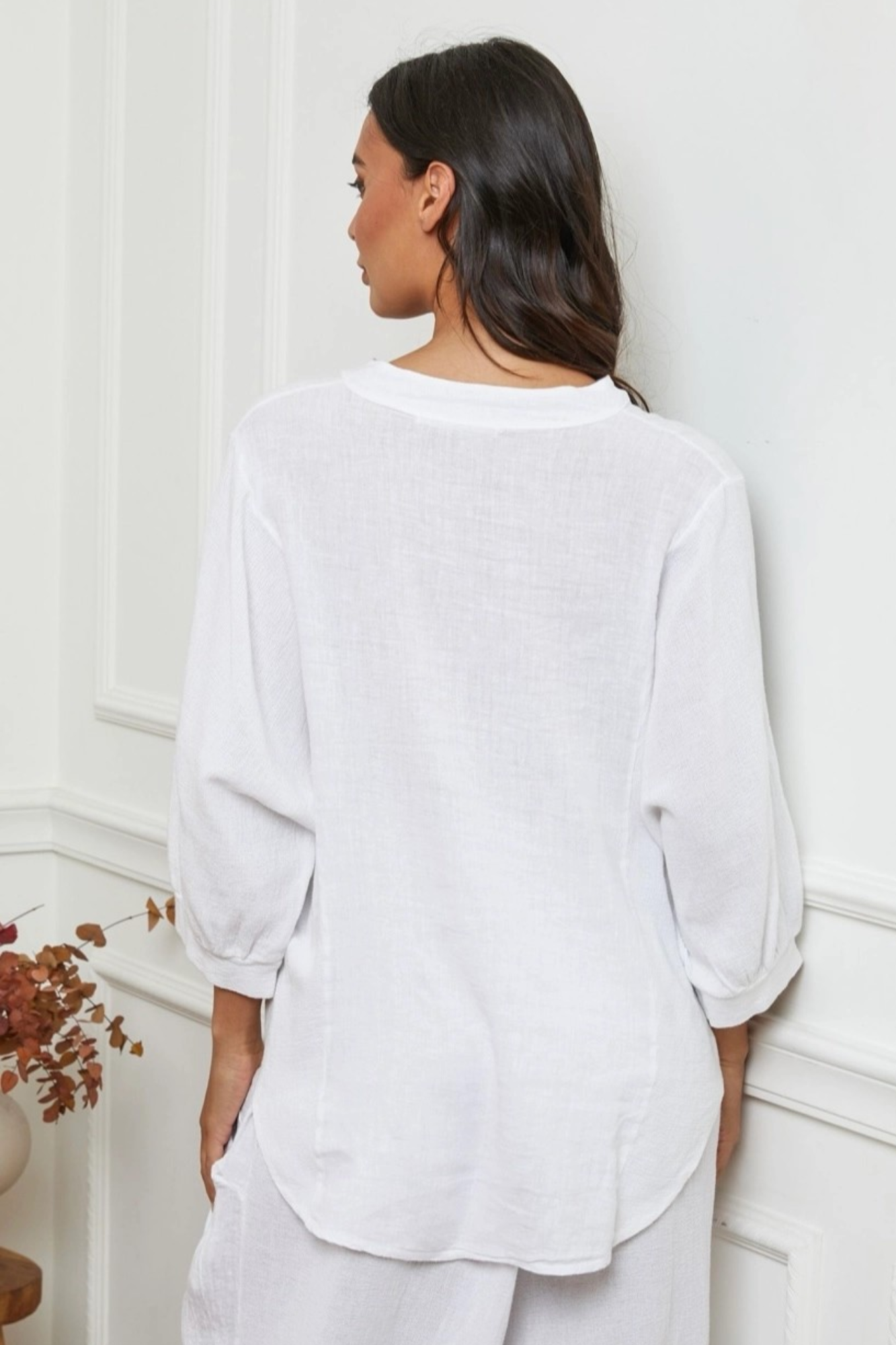 'Sasha' the Wanderer Linen Blouse - White