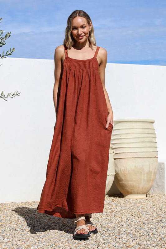 'Sophie' Linen Dress - Coco