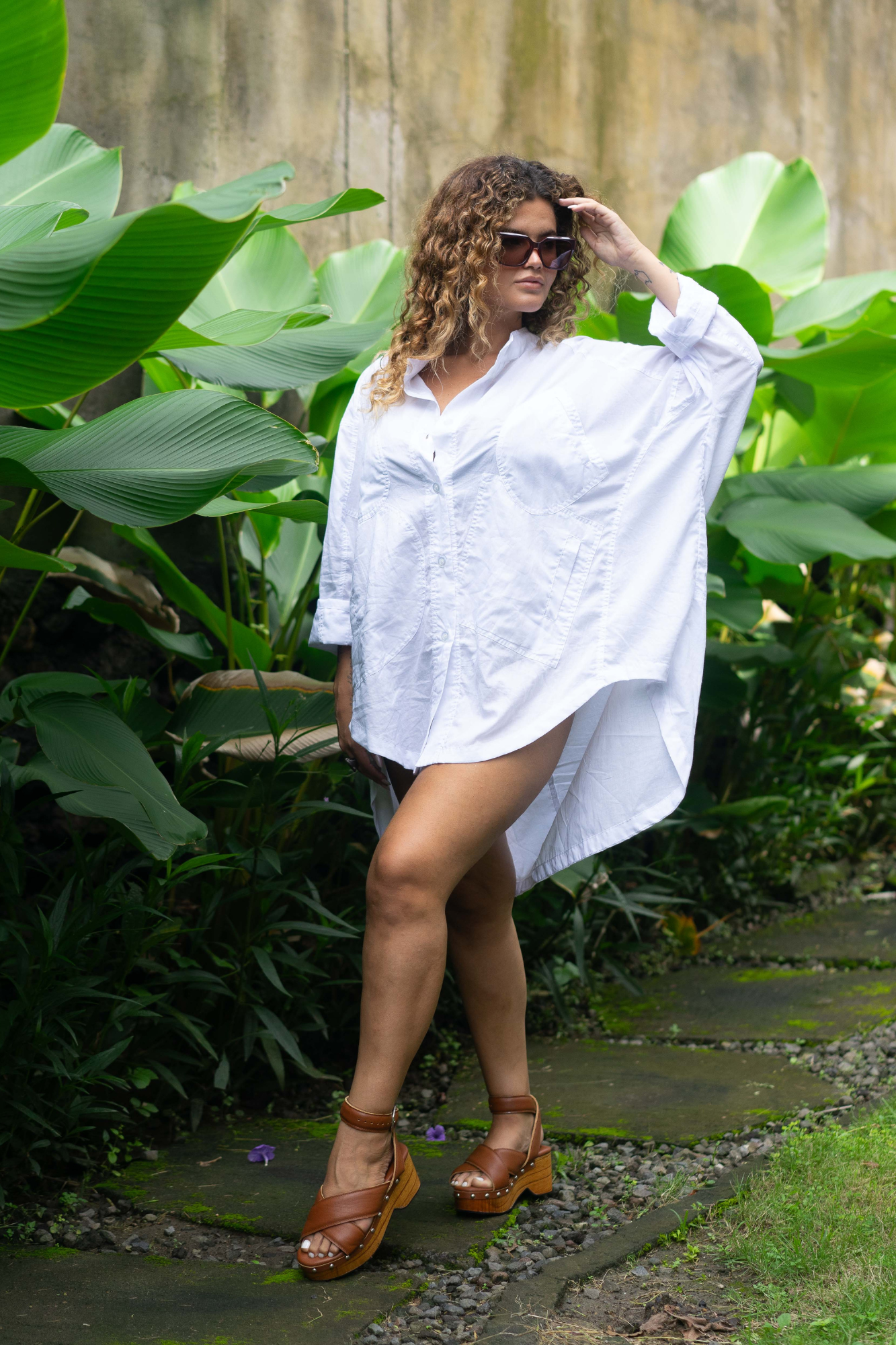 'Charli' Boyfriend Cotton Shirt - White