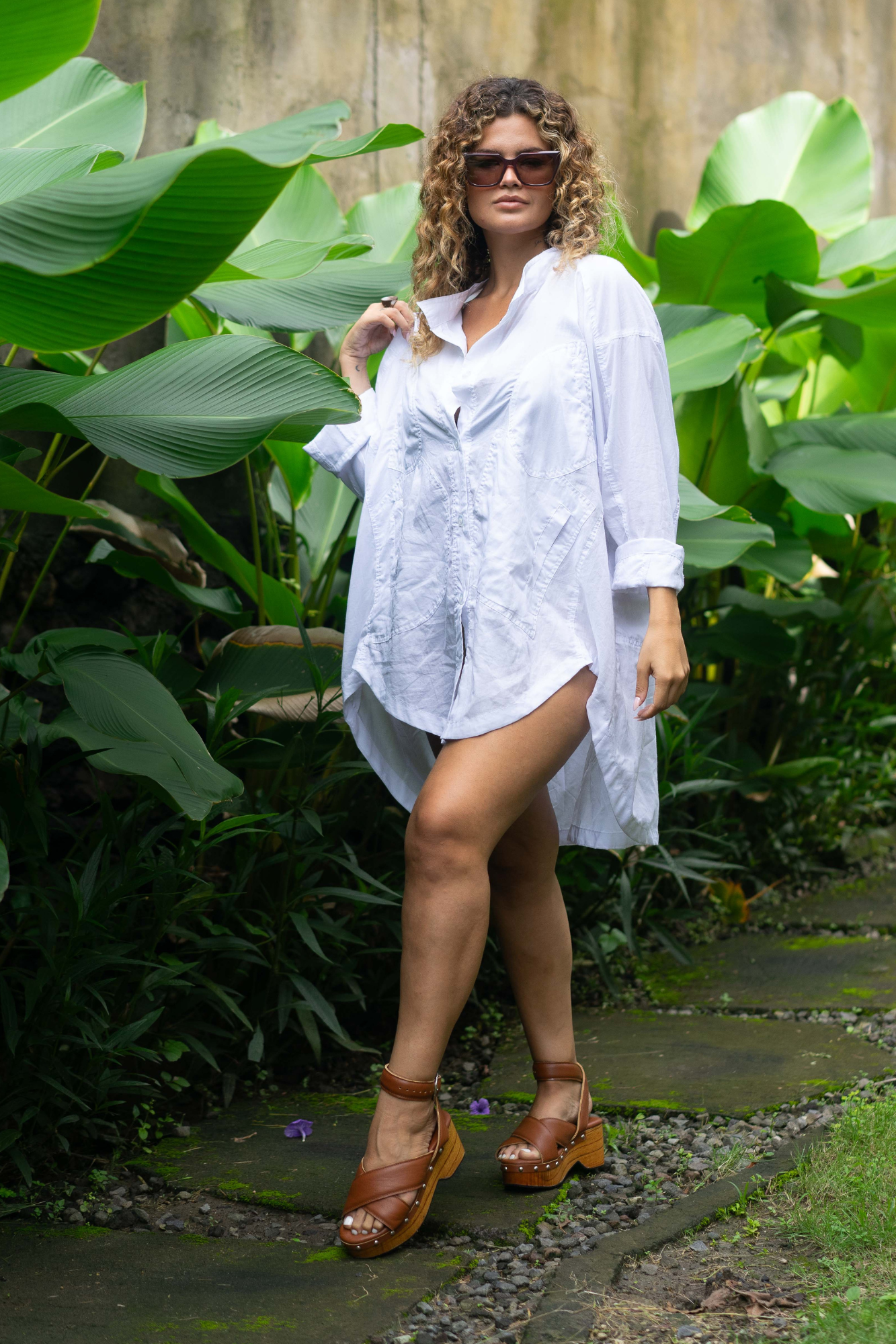 'Charli' Boyfriend Cotton Shirt - White