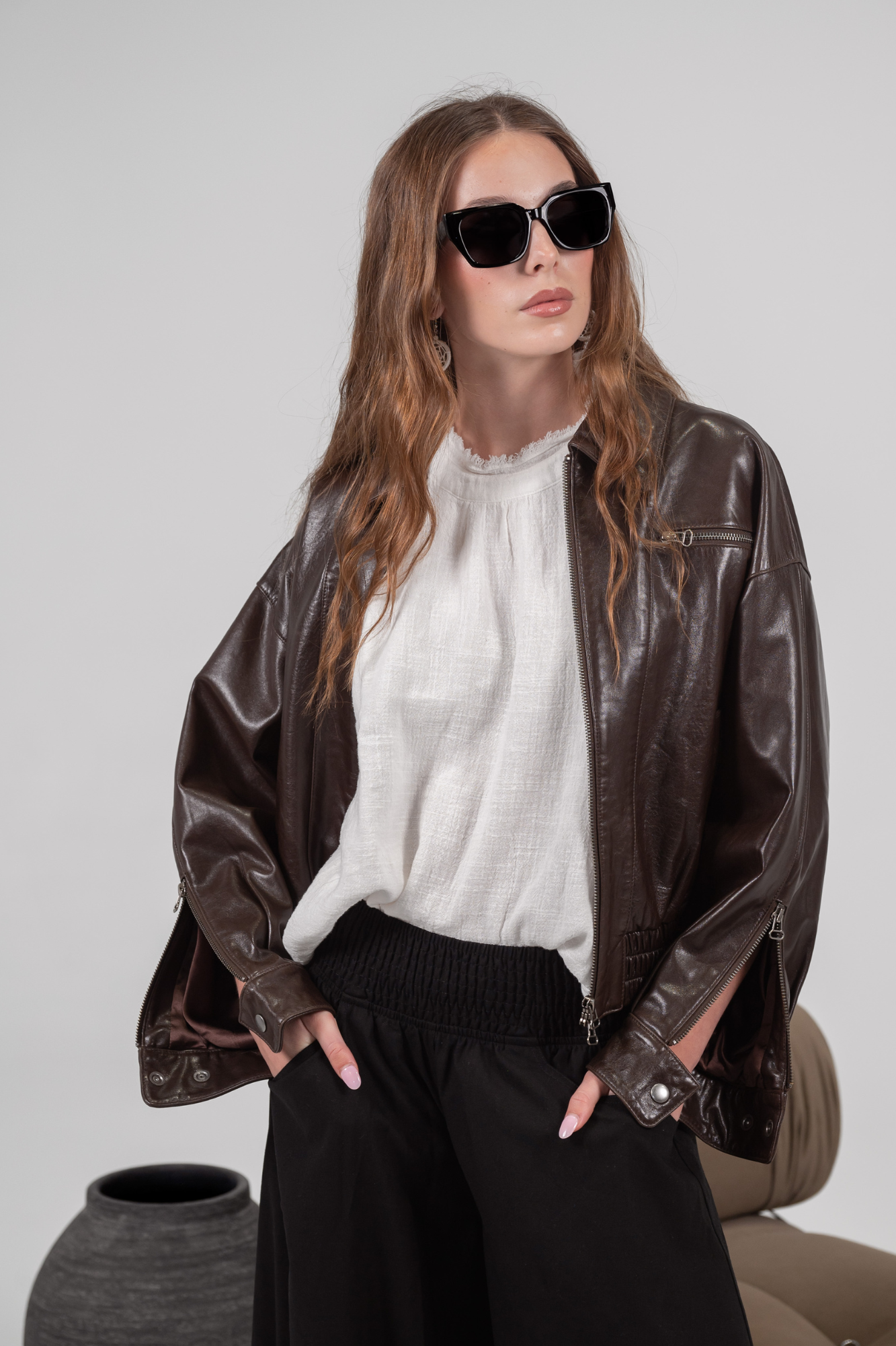 'Storm' Bomber Leather Jacket