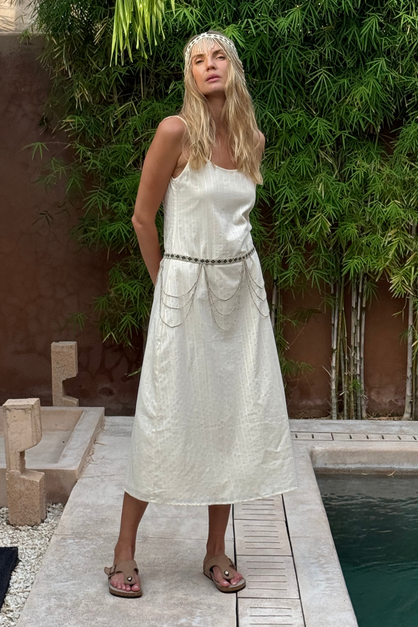 'Nahla' Cotton Dress - Blonde